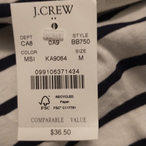 J. Crew new with tags white and black turtleneck - Picture 3 of 6